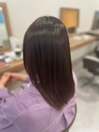 セミロング カラー パーマ やまこし 美裕樹のヘアスタイル