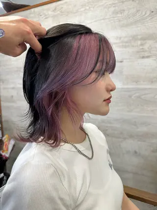 セミロング カラー ブリーチ koheiのヘアスタイル