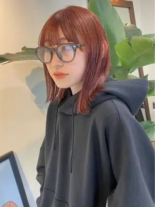 ミディアム カラー HANAME 原宿美容室のヘアスタイル