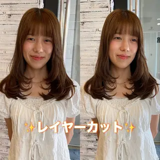 セミロング 髪質改善/レイヤー カット/イソヤトモのヘアスタイル