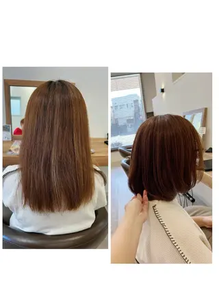 ミディアム カラー やまこし 美裕樹のヘアスタイル