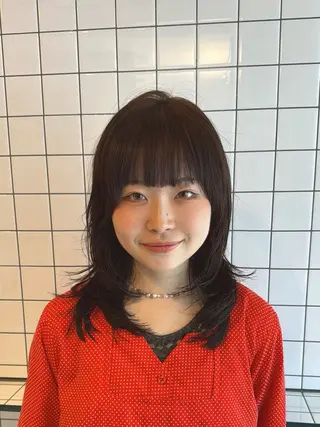 ミディアム ウルフレイヤー エクステ/kokiのヘアスタイル