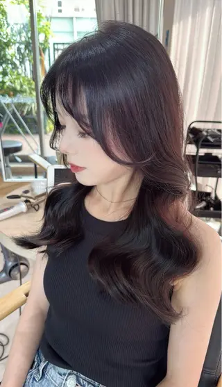 セミロング カラー レイヤーカット❤︎ 韓国ヘア❤︎YUKAのヘアスタイル