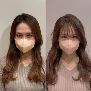 セミロング パーソナルカラー lapiax阿部のヘアスタイル