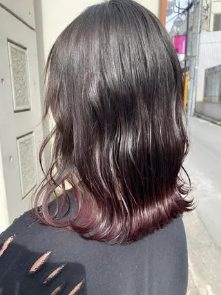 ミディアム カラー 薄田 珠美のヘアスタイル