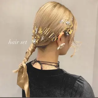 ミディアム カラー ヘアアレンジ 代表🎀 ふわモテ愛 され髪🩷yumiのヘアスタイル