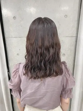 セミロング パーマ ボブパーマコテ巻き風 パーマNo1深江秀平のヘアスタイル