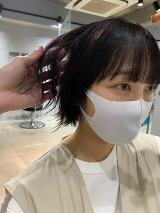 ショート カラー ボブパーマコテ巻き風 パーマNo1深江秀平のヘアスタイル