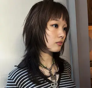 ミディアム ハッシュカット カシマハヤトのヘアスタイル