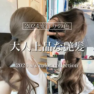セミロング カラー ヘアアレンジ レイヤー×透明感カラ ーHAYATOのヘアスタイル