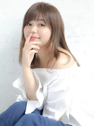 ミディアム カラー パーマ 野崎 ひかりのヘアスタイル