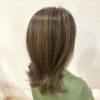 セミロング カラー Well‘s黒木🌿 レイヤー💎寒色のヘアスタイル