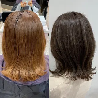 ミディアム 顔まわりカット🌟 くびれヘア/寺門遥輝のヘアスタイル
