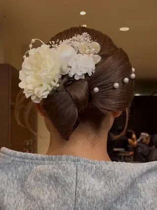 ロング ヘアアレンジ ルナ|縮毛矯正 ×デザインカラー🥝のヘアスタイル