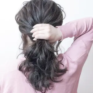 セミロング カラー ヘアアレンジ Mariana/ 鶴原-ハイライトのヘアスタイル