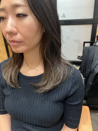 セミロング カラー メンズ 久木原 ゆりのヘアスタイル
