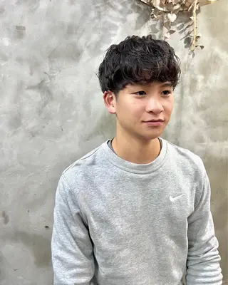 ショート パーマ メンズ 木村陸弥🌿似合わせ 再現性メンズヘアのヘアスタイル