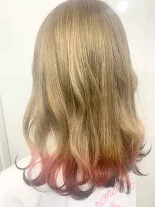 セミロング カラー 松岡 恭弘のヘアスタイル