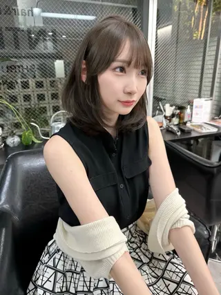 ミディアム カラー 韓国ヘア 店長NEGIのヘアスタイル