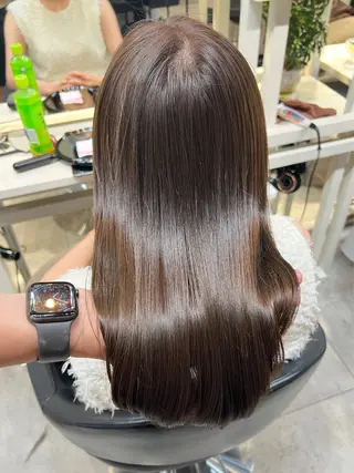 セミロング 恵比寿韓国レイヤー× 艶透明感カラー大場のヘアスタイル