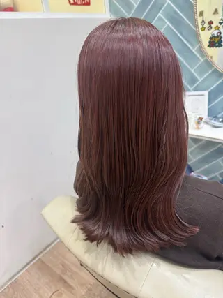 セミロング カラー 河添 麗菜のヘアスタイル