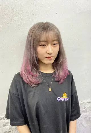 セミロング カラー 艶ハイトーン特化 tatsuのヘアスタイル