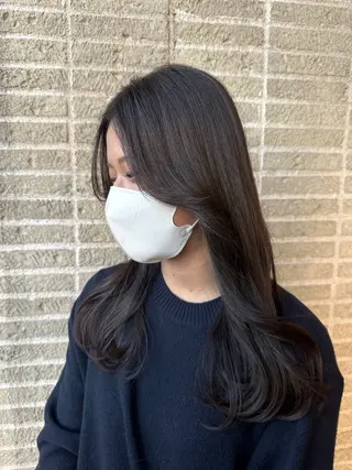 ロング カラー 松浦ゆずき 韓国/ 診断/ダウンパーマのヘアスタイル