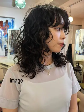 セミロング パーマ 🎀ハイトーン カラー/宮澤 希🎀のヘアスタイル