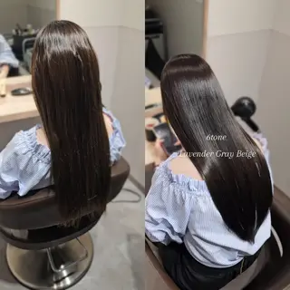 セミロング カラー 縮毛矯正をしている人 のためのカラーのヘアスタイル