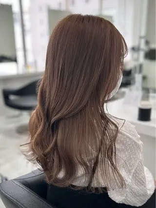 セミロング カラー 渋谷人気1位✨カラー 縮毛、髪質改善のヘアスタイル