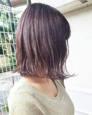 カラー 🙃 透明感カラー/ボブのヘアスタイル