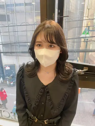 セミロング カラー 韓国ヘア🇰🇷 スズキのヘアスタイル