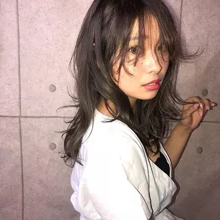 セミロング パーマ 当日予約◎/縮毛矯正 /艶カラー/雨森大晃のヘアスタイル