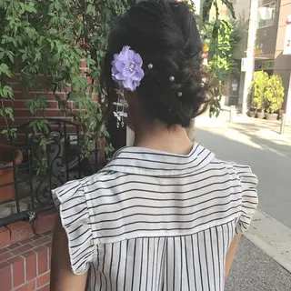 ヘアアレンジ クニモトハルナ ボブ/柔らかカラーのヘアスタイル