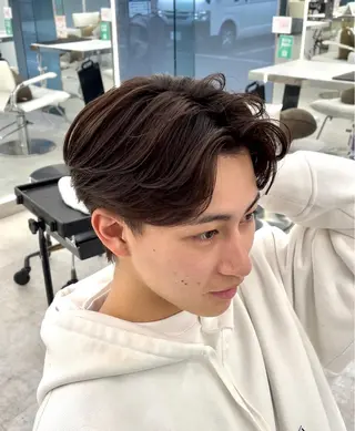 ショート カラー パーマ メンズ 森龍馬 メンズ専門美容師のヘアスタイル