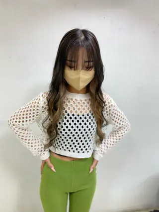 セミロング カラー ヘアアレンジ メンズ キッズ ネイル マツエク・マツパ アイブロウ 🧡可愛い色落ち🧡 ハイトーン特化🧡のヘアスタイル