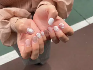 ネイル はばすみれ🎀ﾈｲﾙ 光ﾌｪｲｼｬﾙ ﾍｱのネイルデザイン