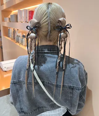 ロング カラー ヘアアレンジ ✨カチモリ✨レイヤー 韓国ヘア🇰🇷ゆいのヘアスタイル