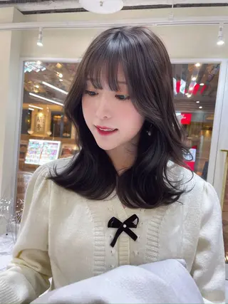 ミディアム カラー ヘアアレンジ 髪質改善特化 🫧松野力也のヘアスタイル