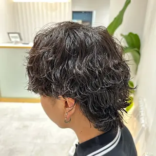 パーマ メンズ 曲がる縮毛矯正/メン ズカット髪質改善のヘアスタイル