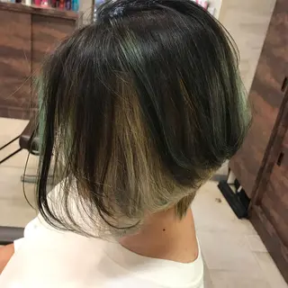 カラー ウルフレイヤー 縮毛矯正/ヒロシのヘアスタイル