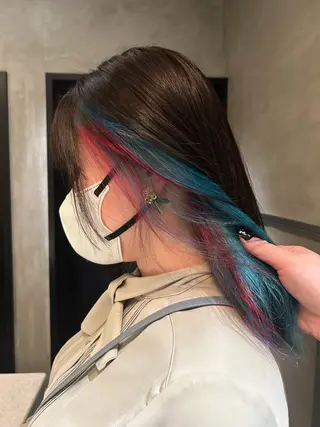 セミロング カラー デザイン/アレンジ ❤︎イシイレイのヘアスタイル