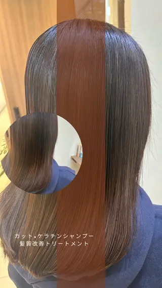 セミロング 縮毛矯正/髪質改善/ 艶髪ササキナツミのヘアスタイル