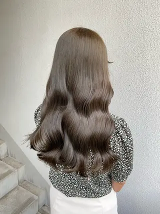 カラー ブリーチなし 透明感カラーのヘアスタイル