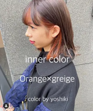 ミディアム カラー 🧡色落ちまで2度綺 麗なカラー🧡ヨシキのヘアスタイル