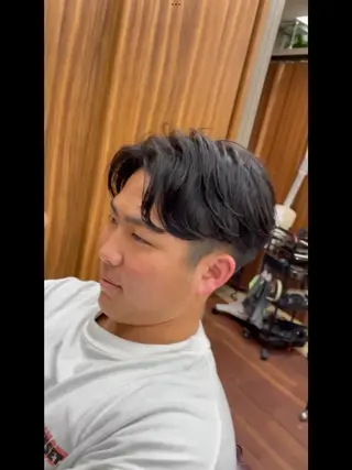 ミディアム パーマ メンズ メンズパーマ 赤司 泰樹のヘアスタイル