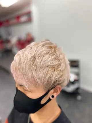 ショート カラー メンズ 🧡可愛い色落ち🧡 ハイトーン特化🧡のヘアスタイル