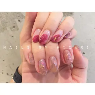 ショート カラー ネイル マツエク・マツパ illum hicariのネイルデザイン