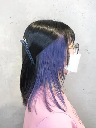 ミディアム カラー ヘアアレンジ ｲﾝﾅｰｶﾗｰ屋さん 🫧伊藤拓実のヘアスタイル