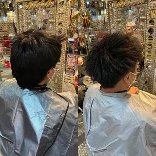 ショート カラー パーマ ヘアアレンジ メンズ 🌈派手髪エクステ ブレイズ🌈ひろとのヘアスタイル